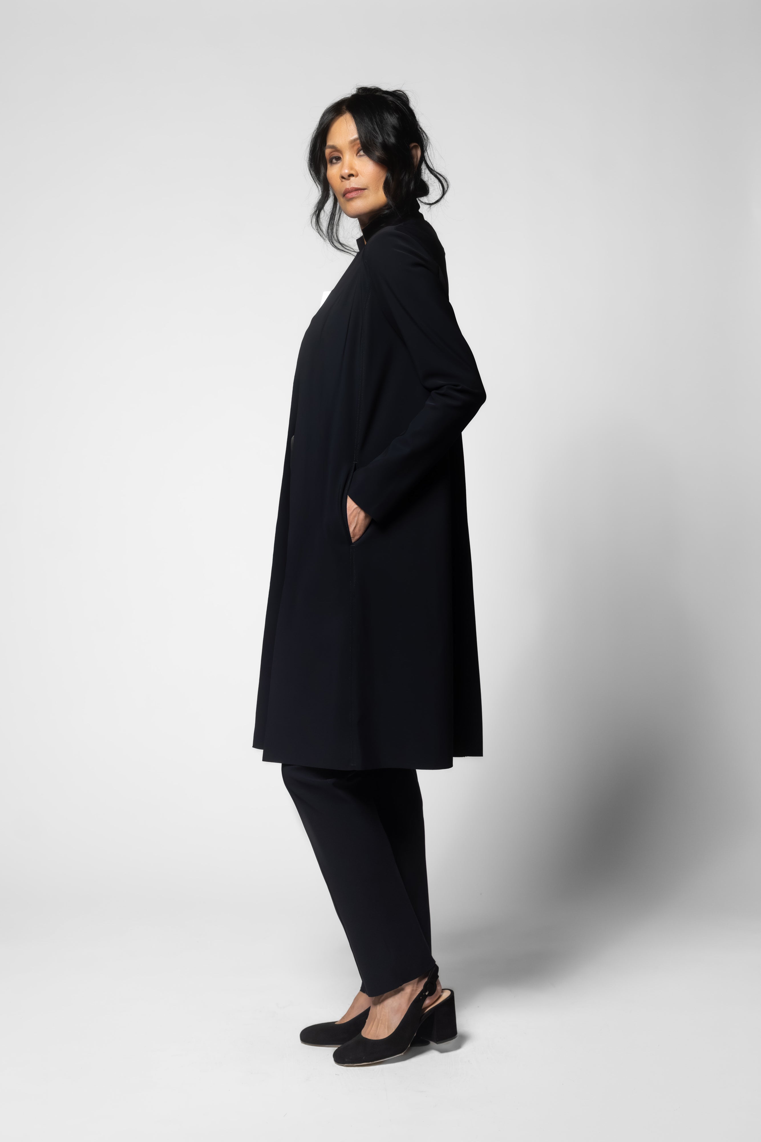 Reefer Coat - Black – Maria Pinto