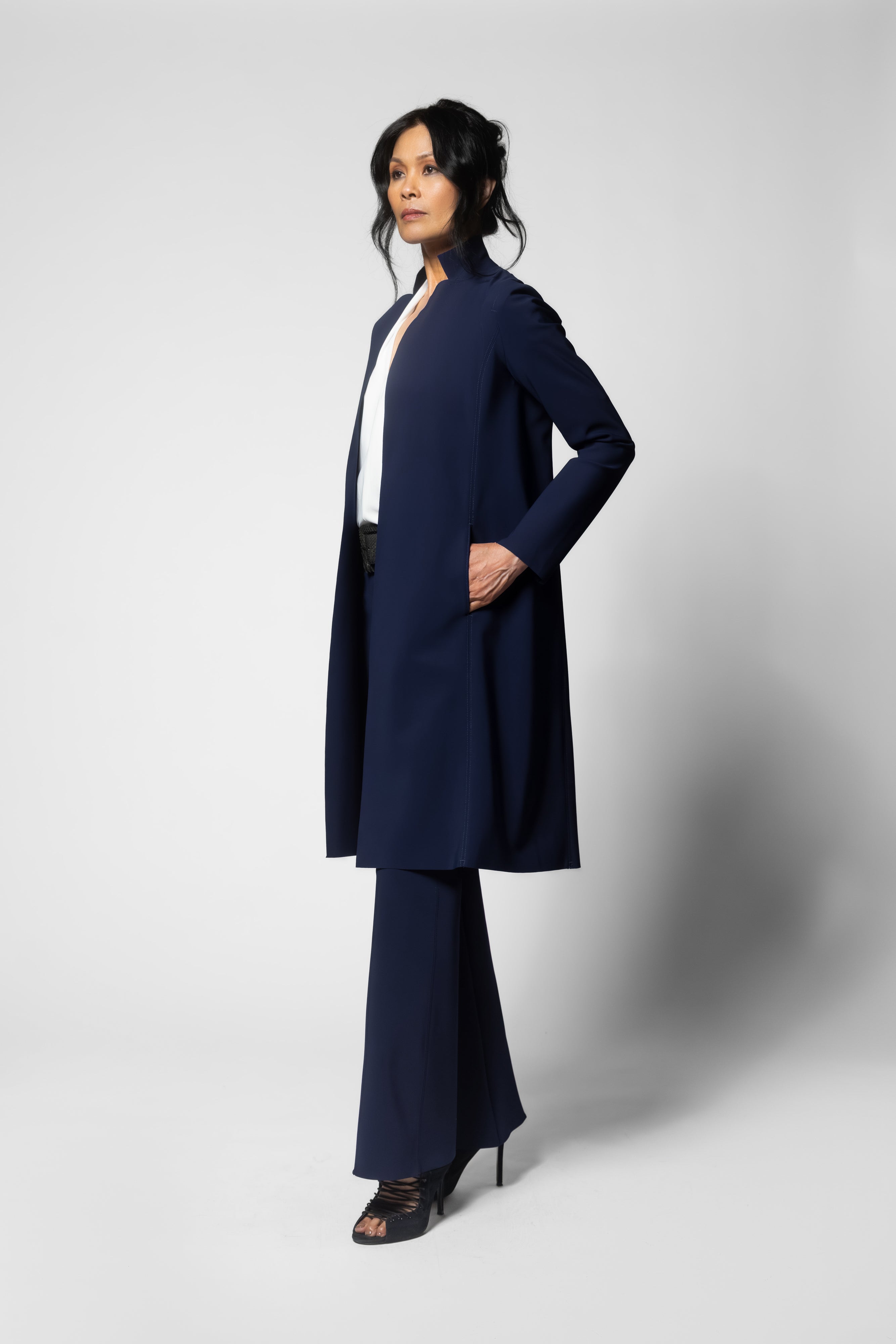 Reefer Coat - Midnight – Maria Pinto Reefer Coat - Midnight – Maria Pinto