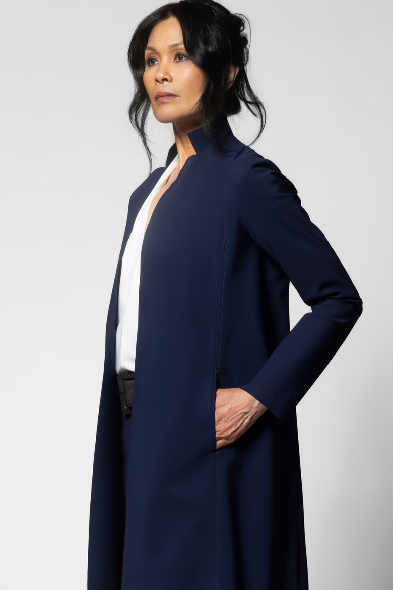 Reefer Coat - Midnight – Maria Pinto Reefer Coat - Midnight – Maria Pinto
