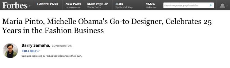 Maria Talks to Forbes Magazine