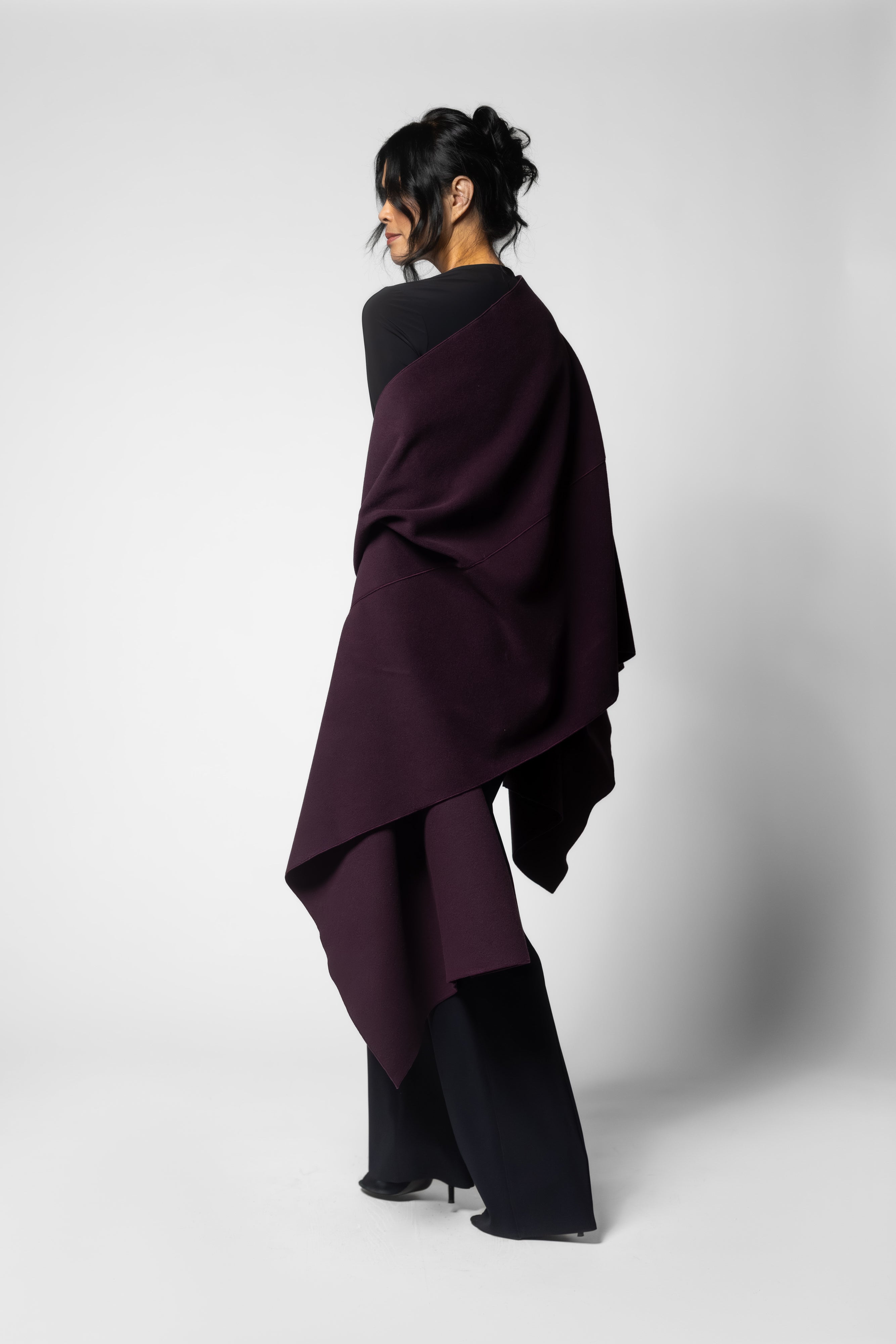 Wool/Cashmere Caress Wrap - Mulberry