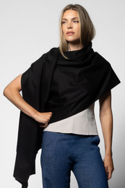 Wool/Cashmere Caress Wrap - Black