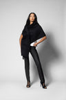 Wool/Cashmere Caress Wrap - Black