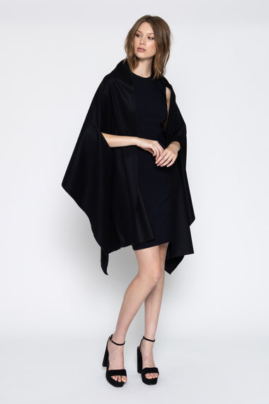 Wool/Cashmere Caress Wrap - Black