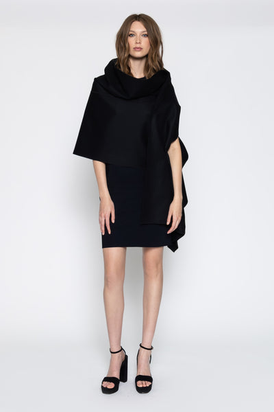 Wool/Cashmere Caress Wrap - Black