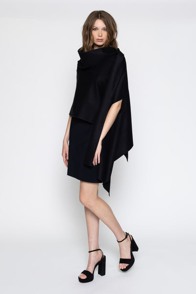Wool/Cashmere Caress Wrap - Black